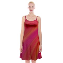 Abstract Red Background Fractal Spaghetti Strap Velvet Dress by Nexatart