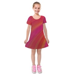 Abstract Red Background Fractal Kids  Short Sleeve Velvet Dress by Nexatart