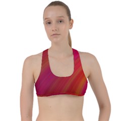 Abstract Red Background Fractal Criss Cross Racerback Sports Bra by Nexatart