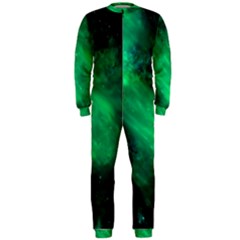 Green Space All Universe Cosmos Galaxy Onepiece Jumpsuit (men)  by Nexatart