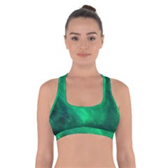 Green Space All Universe Cosmos Galaxy Cross Back Sports Bra by Nexatart