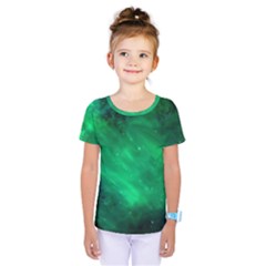 Green Space All Universe Cosmos Galaxy Kids  One Piece Tee