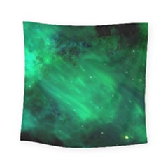 Green Space All Universe Cosmos Galaxy Square Tapestry (small) by Nexatart