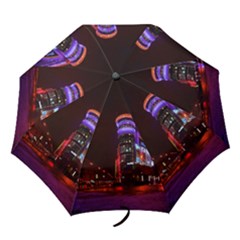 Moscow Night Lights Evening City Folding Umbrellas by Nexatart