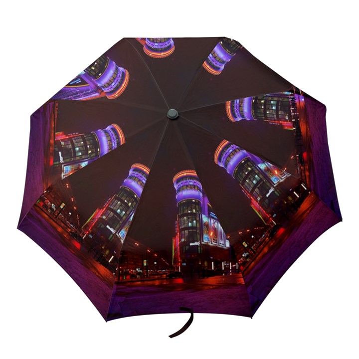 Moscow Night Lights Evening City Folding Umbrellas