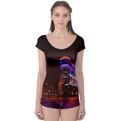 Moscow Night Lights Evening City Boyleg Leotard  by Nexatart