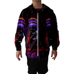 Moscow Night Lights Evening City Hooded Wind Breaker (kids) by Nexatart