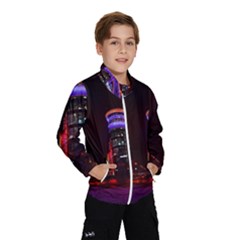 Moscow Night Lights Evening City Wind Breaker (kids) by Nexatart