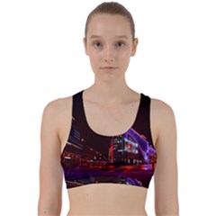 Moscow Night Lights Evening City Back Weave Sports Bra