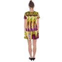 Yellow Magenta Abstract Fractal Drop Hem Mini Chiffon Dress View2