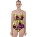 Yellow Magenta Abstract Fractal Sweetheart Tankini Set View1