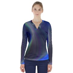 Gloom Background Abstract Dim V-neck Long Sleeve Top