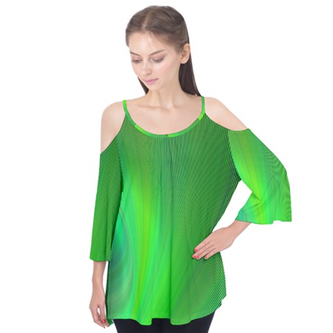 Green Background Abstract Color Flutter Tees by Nexatart