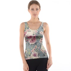 Pink Flower Seamless Design Floral Tank Top by Nexatart