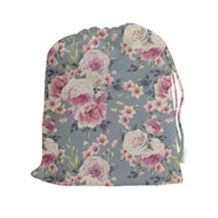 Pink Flower Seamless Design Floral Drawstring Pouches (xxl) by Nexatart