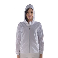 White Background Abstract Light Hooded Wind Breaker (Women)