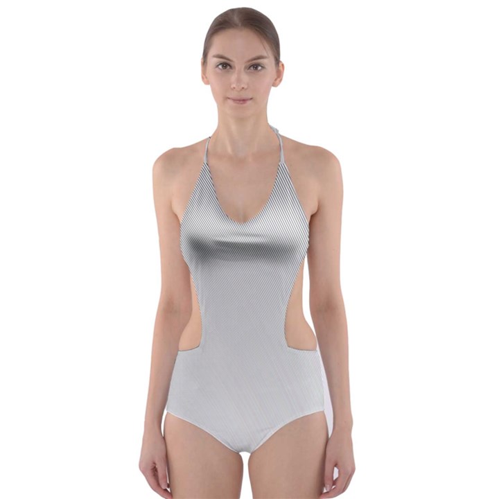 White Background Abstract Light Cut-Out One Piece Swimsuit