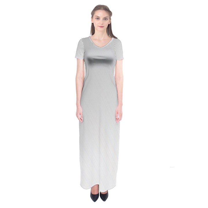 White Background Abstract Light Short Sleeve Maxi Dress