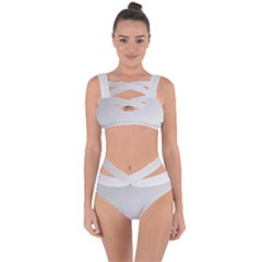 White Background Abstract Light Bandaged Up Bikini Set 