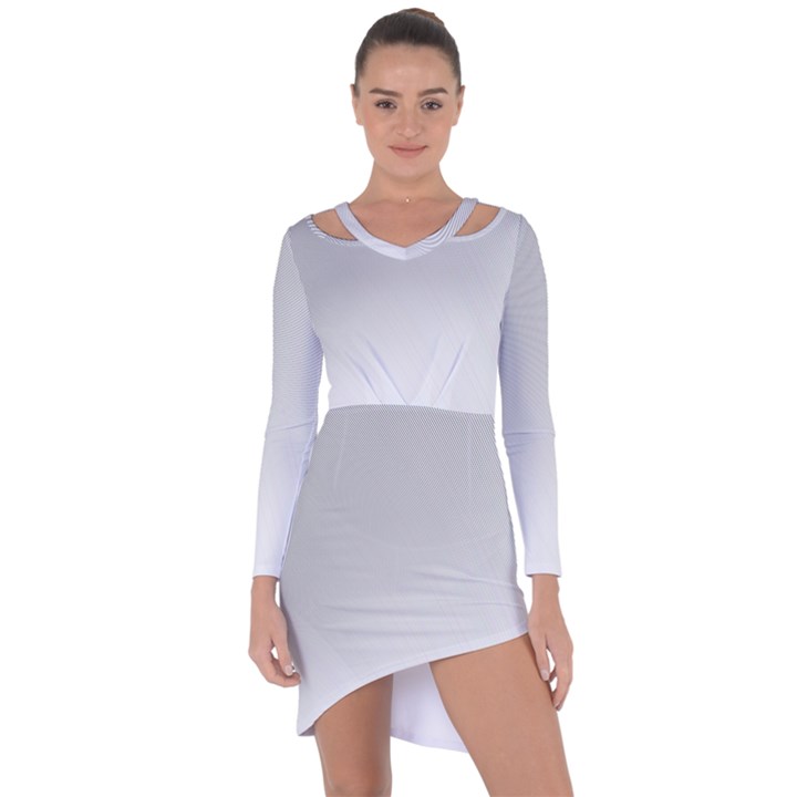 White Background Abstract Light Asymmetric Cut-Out Shift Dress