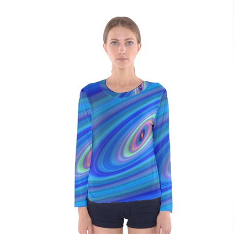 Oval Ellipse Fractal Galaxy Women s Long Sleeve Tee by Nexatart