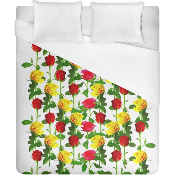 Rose Pattern Roses Background Image Duvet Cover (California King Size)