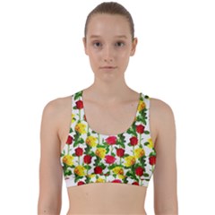 Rose Pattern Roses Background Image Back Weave Sports Bra by Nexatart