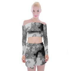 Apple Males Mandelbrot Abstract Off Shoulder Top With Skirt Set by Nexatart