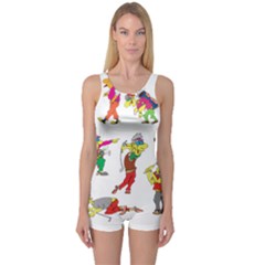 Golfers Athletes One Piece Boyleg Swimsuit by Nexatart