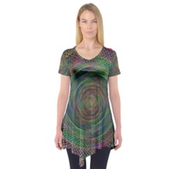 Spiral Spin Background Artwork Short Sleeve Tunic  by Nexatart