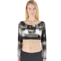 Black And White Hdr Spreebogen Long Sleeve Crop Top by Nexatart