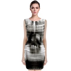 Black And White Hdr Spreebogen Sleeveless Velvet Midi Dress by Nexatart