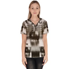 Black And White Hdr Spreebogen Scrub Top