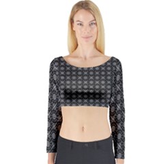 Kaleidoscope Seamless Pattern Long Sleeve Crop Top