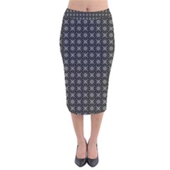 Kaleidoscope Seamless Pattern Velvet Midi Pencil Skirt