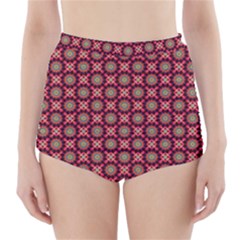 Kaleidoscope Seamless Pattern High-waisted Bikini Bottoms