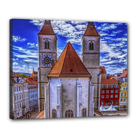 Steeple Church Building Sky Great Canvas 20  X 16  by Nexatart