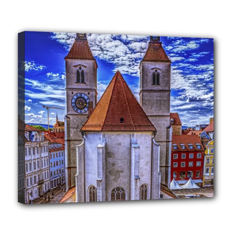 Steeple Church Building Sky Great Deluxe Canvas 24  X 20   by Nexatart