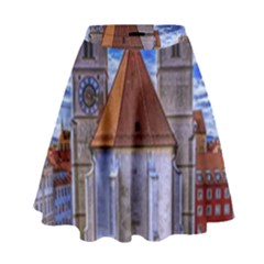 Steeple Church Building Sky Great High Waist Skirt