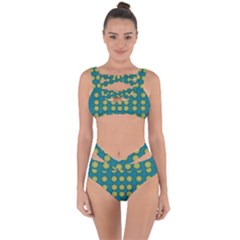 Sunshine Mandalas On Blue Bandaged Up Bikini Set  by pepitasart