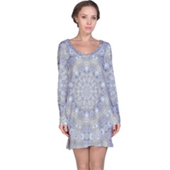 Flower Lace In Decorative Style Long Sleeve Nightdress by pepitasart