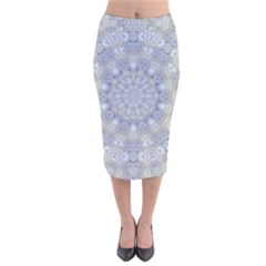 Flower Lace In Decorative Style Velvet Midi Pencil Skirt by pepitasart