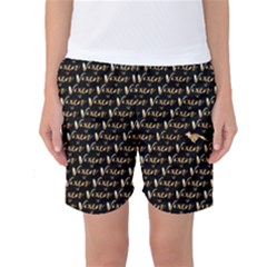 Hotwife Vixen With Butterfly In Gold On Black Women s Basketball Shorts by MakeaStatementClothing