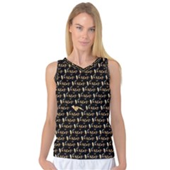 Hotwife Vixen With Butterfly In Gold On Black Women s Basketball Tank Top by MakeaStatementClothing