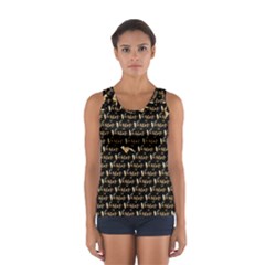 Hotwife Vixen With Butterfly In Gold On Black Sport Tank Top  by MakeaStatementClothing