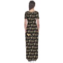 Hotwife Vixen with Butterfly in Gold on Black Short Sleeve Maxi Dress View2