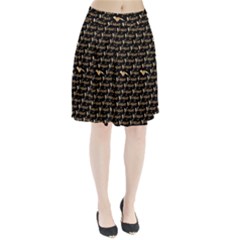 Hotwife Vixen With Butterfly In Gold On Black Pleated Skirt by MakeaStatementClothing