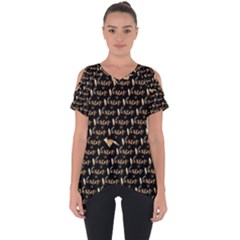 Hotwife Vixen With Butterfly In Gold On Black Cut Out Side Drop Tee by MakeaStatementClothing