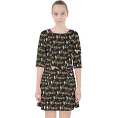 Hotwife Vixen With Butterfly In Gold On Black Pocket Dress by MakeaStatementClothing