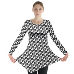 Hotwife Queen Of Spades Motif On White Long Sleeve Tunic 